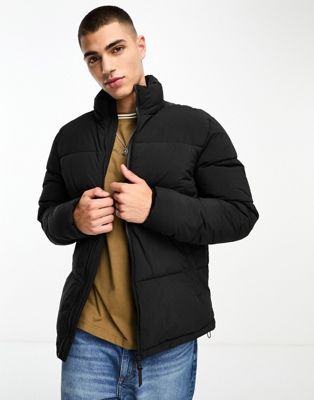 Cotton:On relaxed puffer jacket in black - ASOS Price Checker
