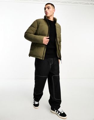 Cotton:On relaxed puffer jacket in khaki - ASOS Price Checker