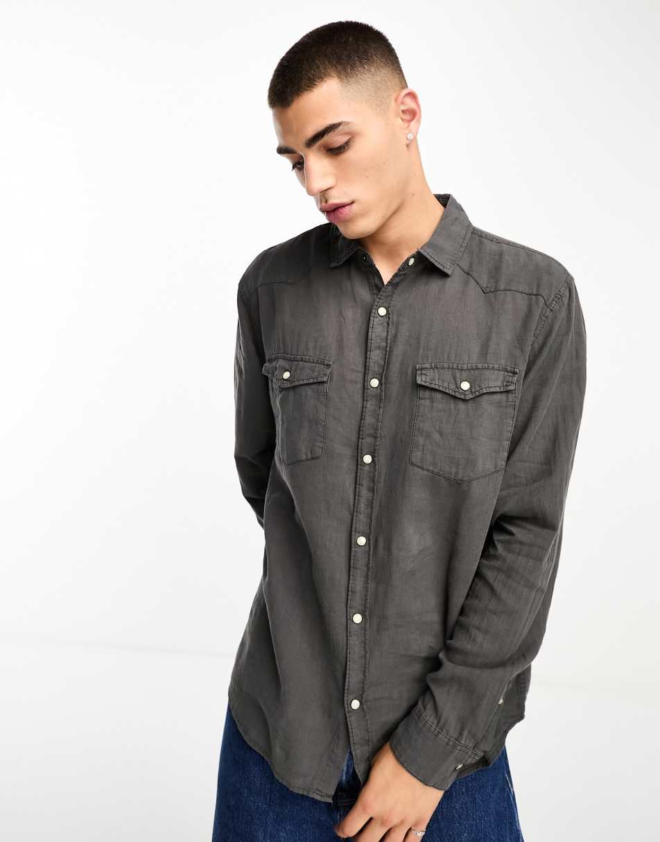 Cotton:On relaxed shirt in black denim with western detail