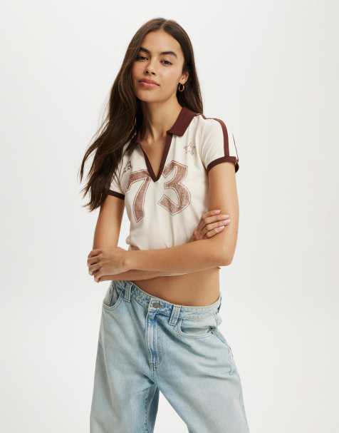 Cotton:On Retro graphic polo tee in multi - view 1