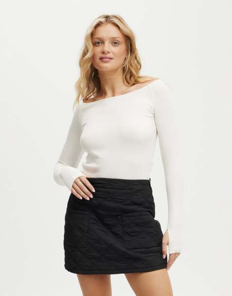 Cotton:On Rhythm quilted puffer mini skirt in dusty khaki - view 1