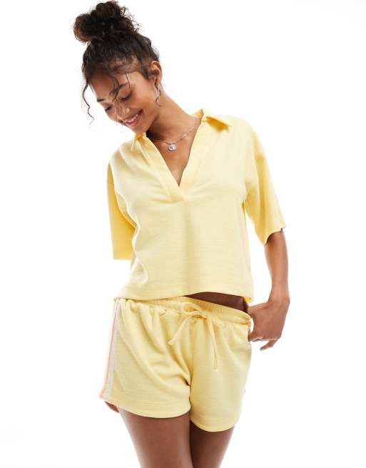 Cotton:On Rib beach short in yellow