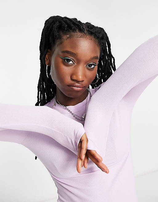 Cotton:On rib long sleeve top in lilac | ASOS