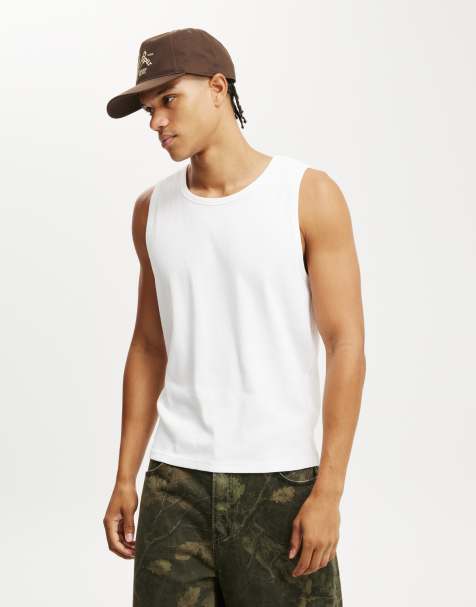 Cotton:On Rib tank in white - view 1