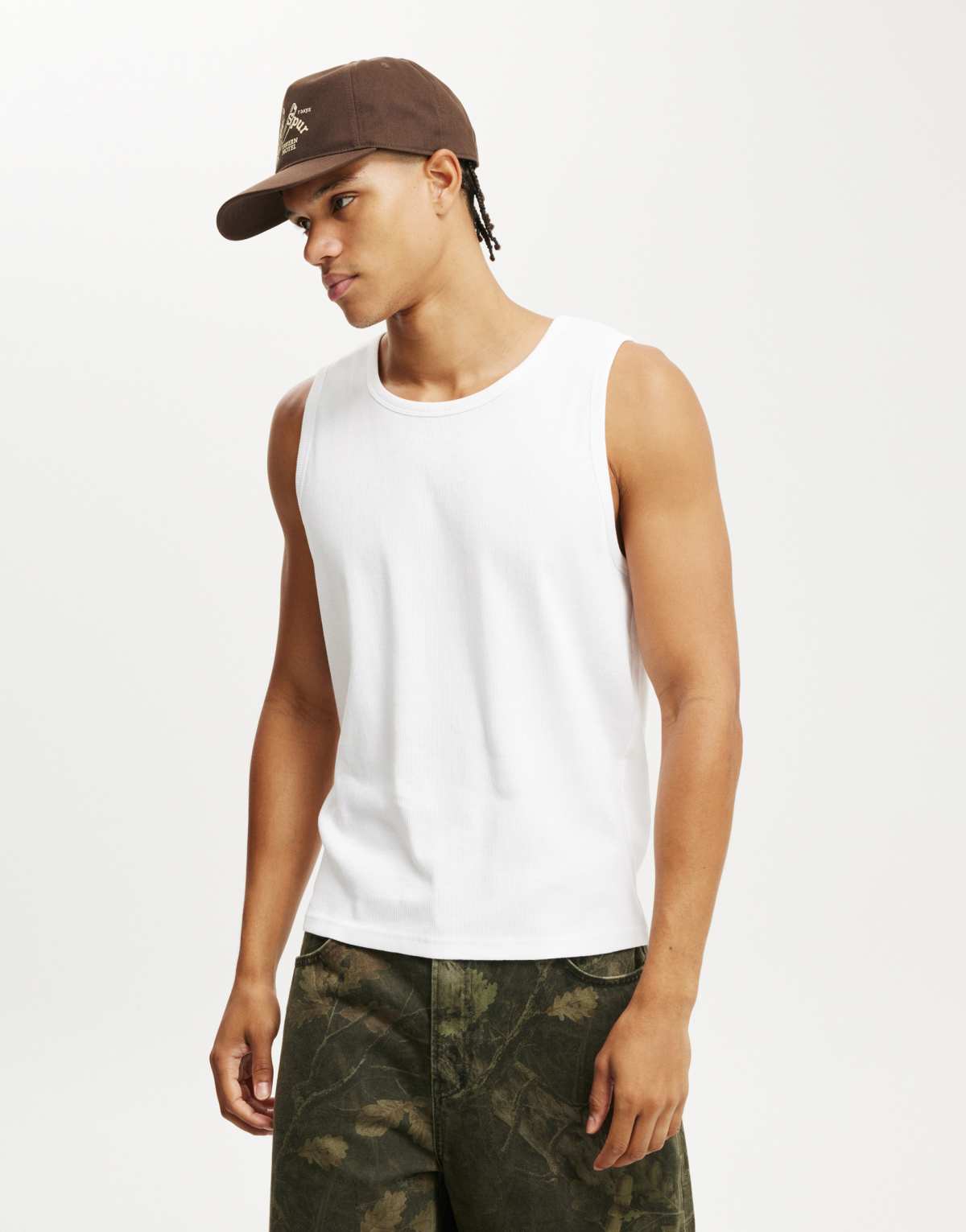 Cotton:On Rib tank in white