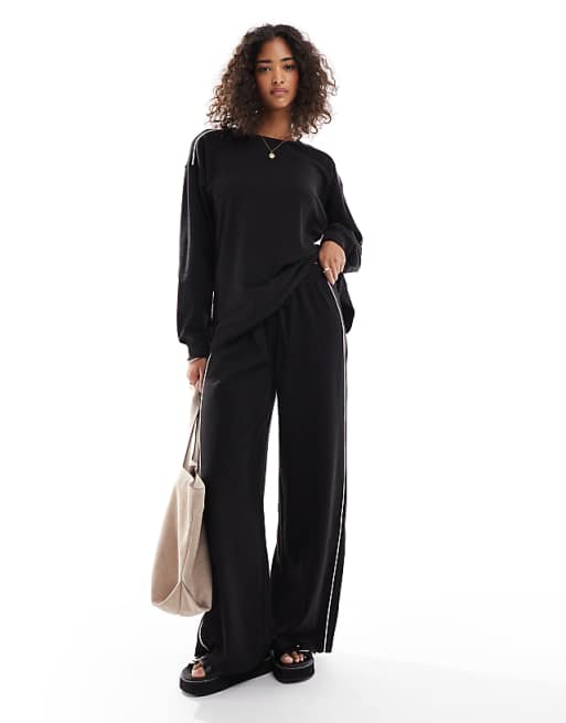 Rib Trim Pant in Black Rib Trim Pant in Black