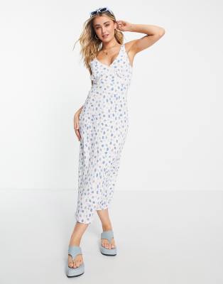 Cotton:On Rosie V-neck midi slip dress in floral print | ASOS