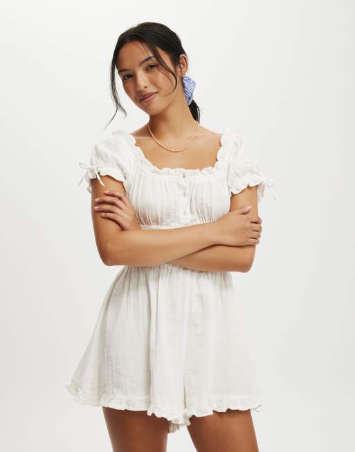 Cotton:On Sadie button through playsuit in white