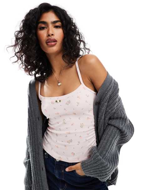 Cotton:On Sarah rosette cami in pink - view 1