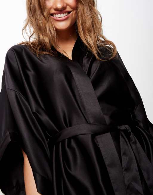 Black kimono hotsell dressing gown