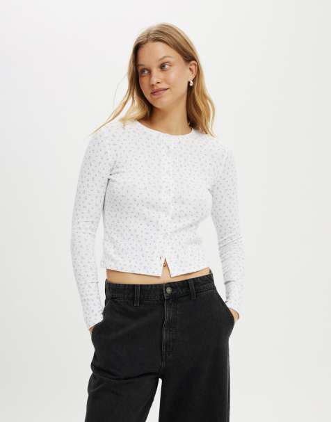 Cotton:On Scarlet pointelle cardi in blue - view 1
