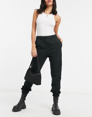 Cotton:On – Schwarze Jogginghose mit hohem Bund