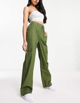 Cotton:on Carter Wide Leg Pant In Khaki-green