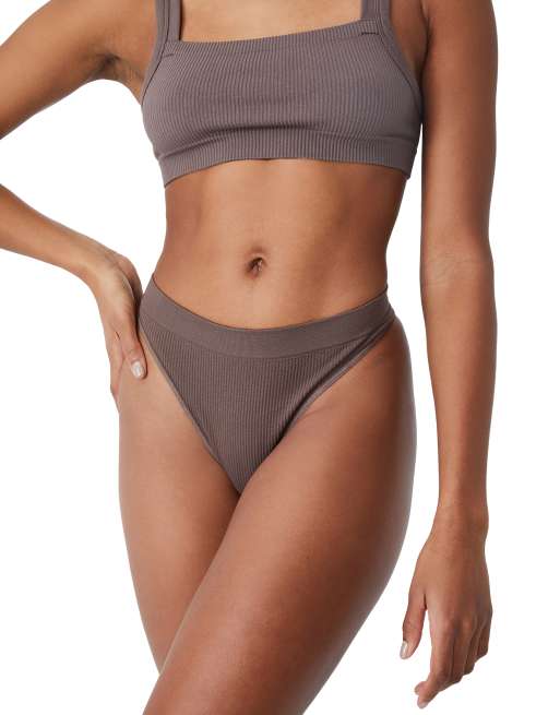 Cotton:On seamfree Brazilian brief in brown - part of a set