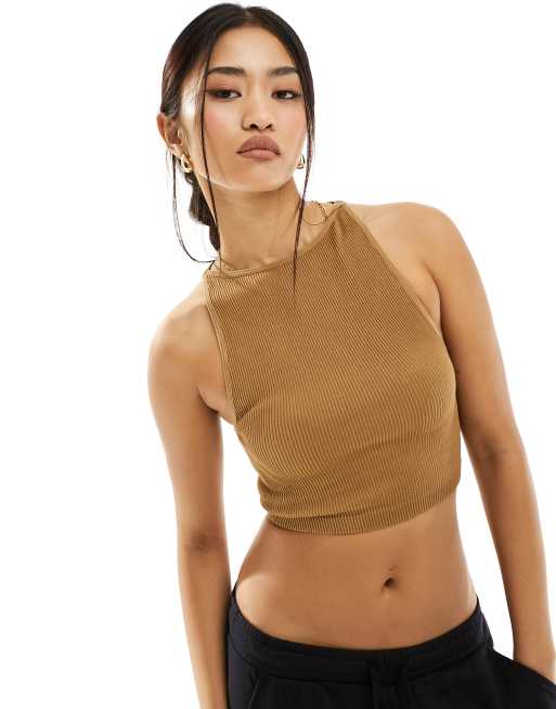 Cotton:On Seamless Benni High Neck Tank in brown