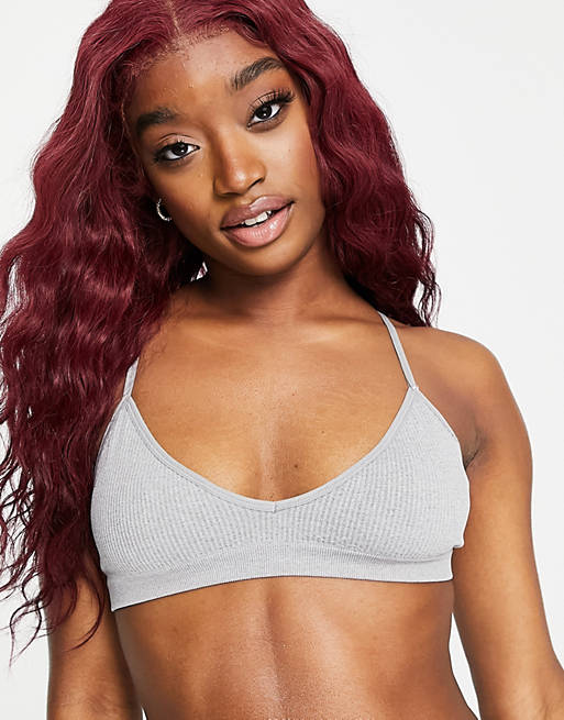 Cotton:On seamless bralette co-ord in light grey