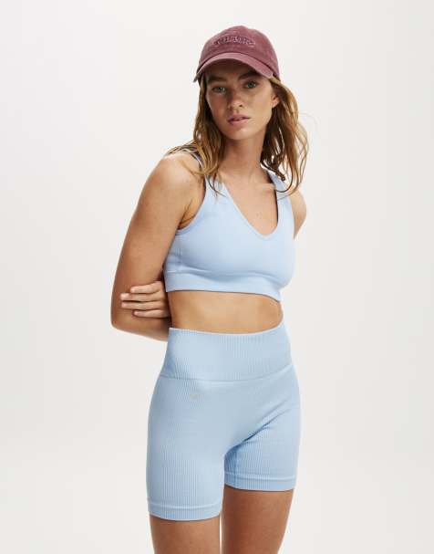 Cotton:On Seamless rib  short in blue - view 1