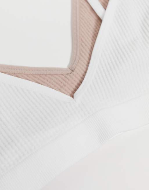 Cotton:On - Set van 2 naadloze triangel bralettes in meerdere kleuren, 3 van 4