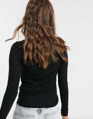 sheer black long sleeve top