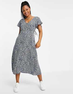 Cotton:On short sleeve midi dress in floral | ASOS