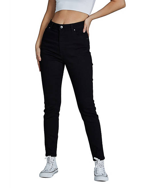 Cotton:On skinny jeans met hoge taille in zwart 