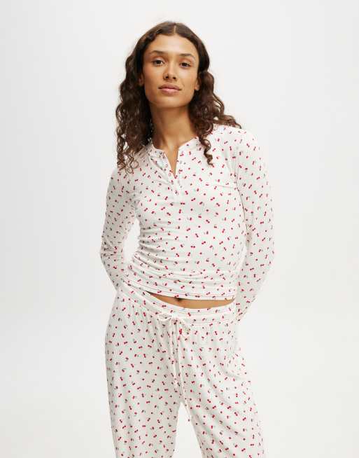 Cotton:On Sleep recovery henley long sleeve in multi
