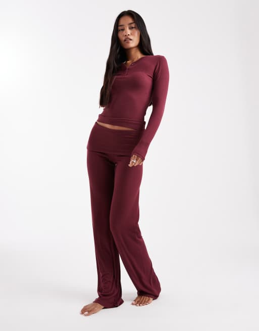 Cotton On - Sleep Recovery - Top d'ensemble à manches longues et col boutonné - Pomme de pin, 4 de 4