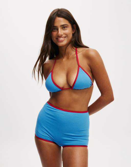 Cotton:On Slider triangle bikini top in blue