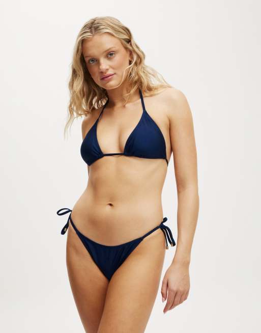 Cotton:On Slider triangle bikini top in blue