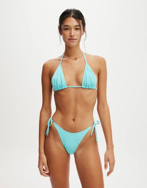 Cotton:On Slider triangle bikini top in blue