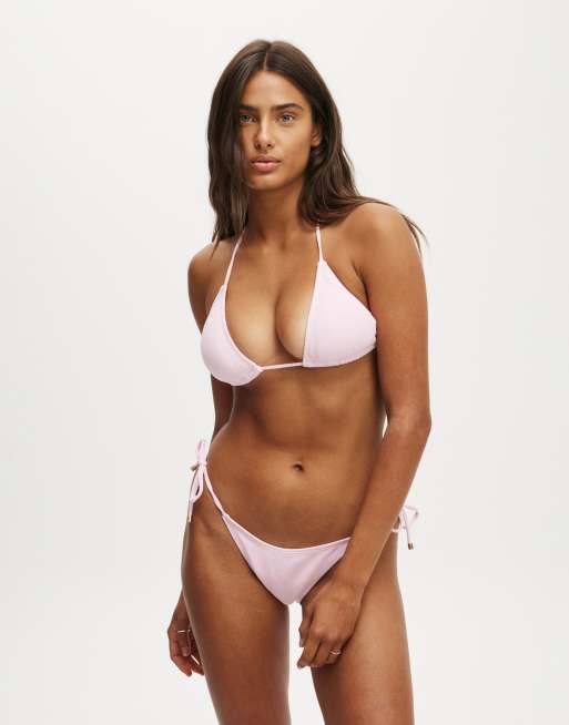 Cotton:On Slider triangle bikini top in pink