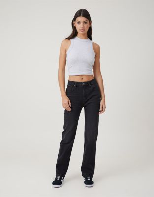 Cotton:On Slim straight jean in black - ASOS Price Checker