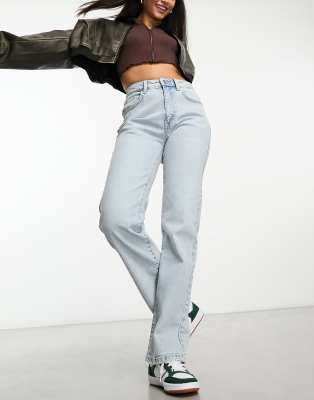 Cotton:on Slim Straight Leg Jeans In Light Wash Blue Denim