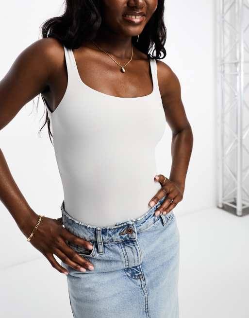 Cotton:On soft lounge square neck bodysuit in grey