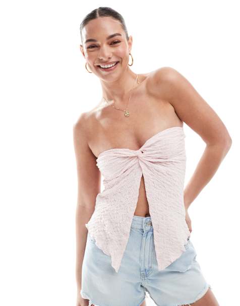 Cotton:On Stacey twist front tube top in pink - view 1