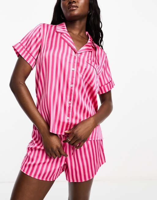 Cotton:On staycay satin pyjama set in pink