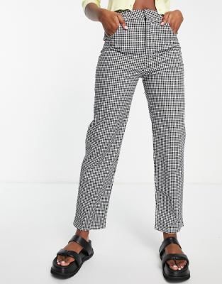 Cotton:On straight trouser in gingham 
