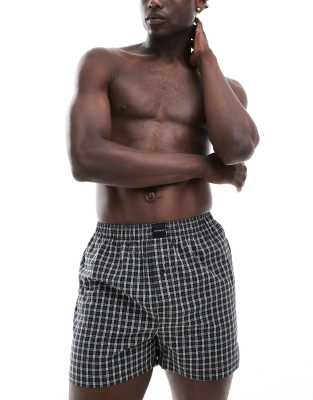 Cotton:On Stretch boxer short in black mini check