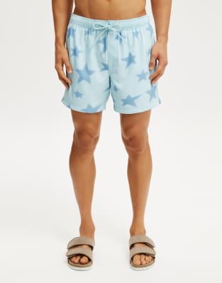 Cotton:On Stretch swim short in blue havana print-Multi