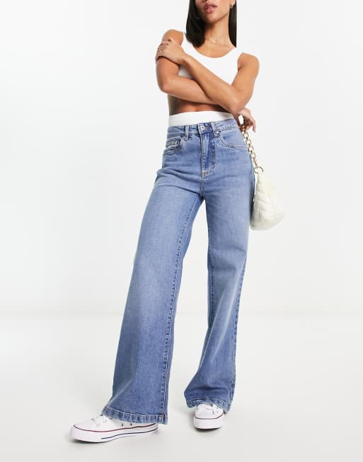 Wide leg jeans store stretch