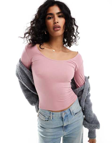 Cotton:On Sunday scoop long sleeve in pink - view 1