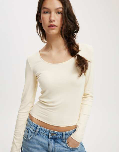 Cotton:On Sunday scoop long sleeve in yellow - view 1