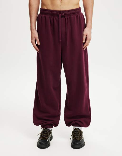Cotton:On Super baggy cuffed track pant in velvet plum
