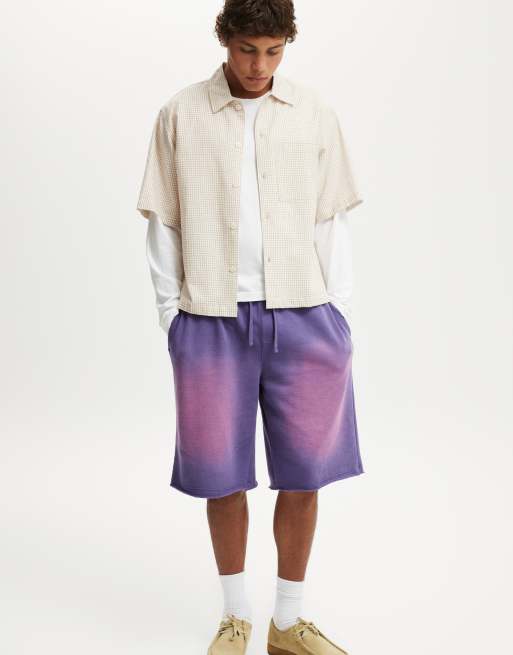 Cotton:On Super baggy fleece short in grape / y2k wash