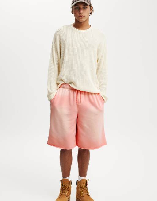 Cotton:On Super baggy fleece short in melon / y2k wash