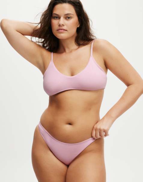 Cotton:On Super scoop bikini top in pink - view 1