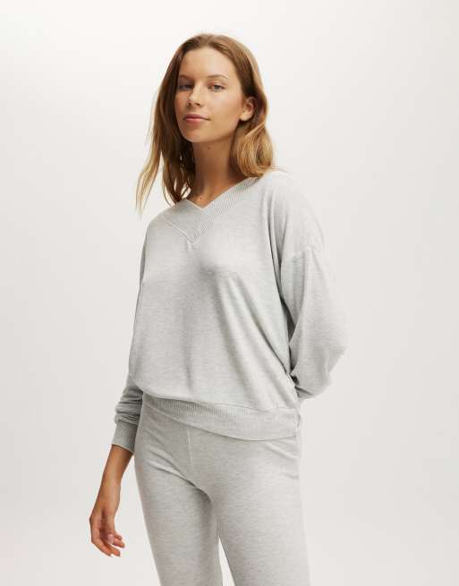 Cotton:On Super soft deep v sweater in grey