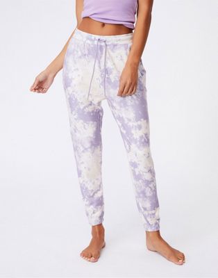 Cotton:On super soft sleep trousers in lilac tie dye print