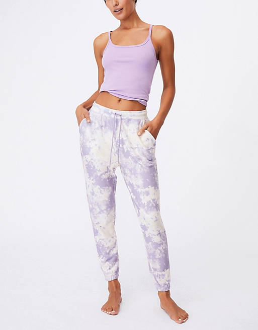 Cotton:On super soft sleep trousers in lilac tie dye print