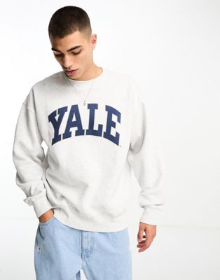 Cotton:On relaxed classic sweat in grey marl with Yale graphic - ASOS Price Checker